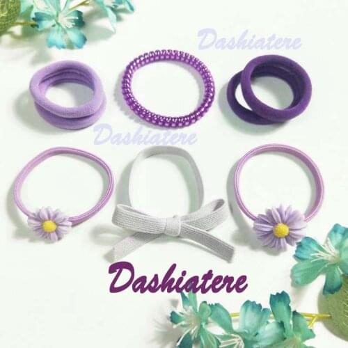 8pcs/lot Fashion Accessories Coil Hair Ties Elastic Scrunchies Toddler Girls Pearl Beaded Head Bands for Women Ponytail Holders