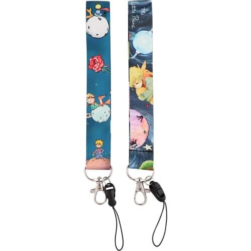 X2110 Cartoon Little Prince And Fox Rose Key Chain Short Lanyard Gift For Child Student Friend Phone USB Badge Holder Necklace