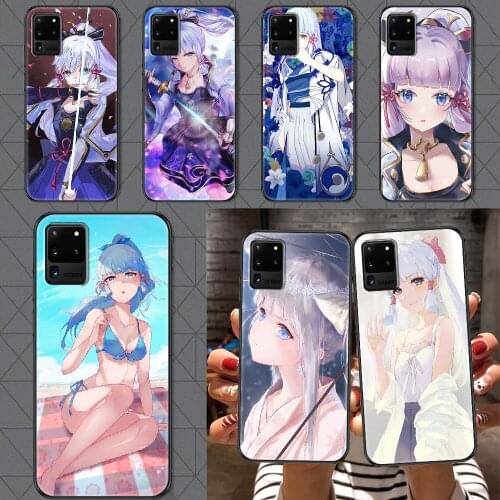 Genshin Impact Kamisato Ayaka Game Phone case For Samsung Galaxy Note 4 8 9 10 20 S8 S9 S10 S10E S20 Plus UITRA Ultra black tpu