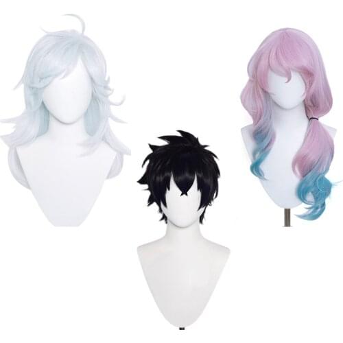 Kemono Jihen Akira Light Blue Wig Cosplay Anime Cosplay Headwear for Cosplay Costume Suits Halloween Carnival