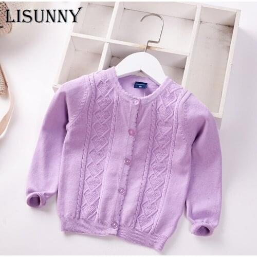 Girls Cardigan Sweater Autumn Winter 2021 Lolita Style Infants Children Cotton Knitwear Twist Baby Kids Coat Toddler Clothes