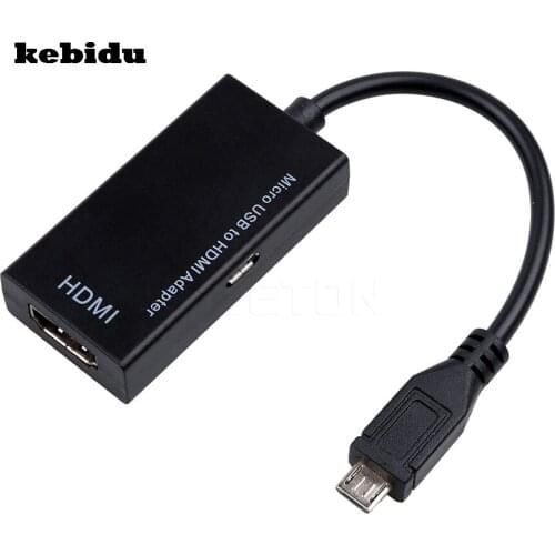 Kebidu 1080P New Micro USB To HDMI-compatible Female Adapter Cable HDTV Adapters for Multimedia