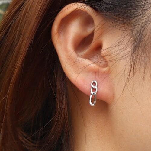 Mini Figaro Chain Stud Earrings Stainless Steel Ear Studs Gold Silver Color Boucle Oreille Femme Fashion Jewelry Earrings Women