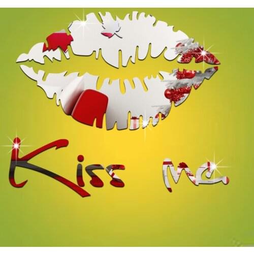 Mini Red Lips Kiss Me 3D sticker Wall Sticker Art Home Decor Poster Waterproof acrylic crystal three-dimensional wall sticker 65
