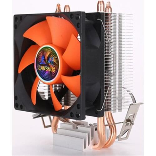 8cm Mini CPU Cooler 2 Heatpipes PC CPU Cooler Heatsink Computer Cooling Fan for LGA 775/1155/1156 AMD AM2 AMD3
