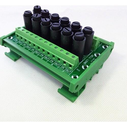 Fuse Module,DIN Rail Mount 12 Channel Fuse Power Distribution Module Board