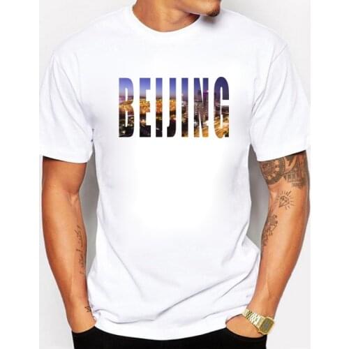 BLWHSA Newest Men T Shirt The Purpose Tourist City Beijing Design Prints Fitness Mens T-shirts Brand Clothing Camiseta Top&tee
