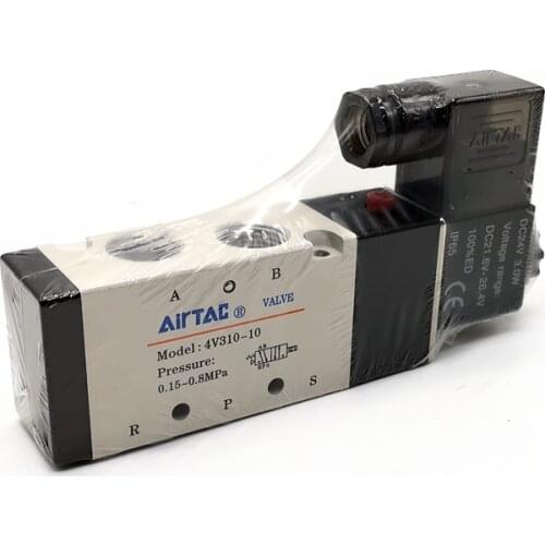 Original AirTAC Solenoid Valve 4V310-10 AC220V DC24V PT3/8'' 5 Port 2 Positions