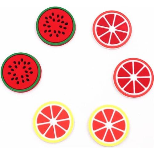 10Pcs Watermelon Lemon PVC Flatback Use Cable Headband Hair Bands Bookmark Pen Winder Clothes Accessories Kids Present Charms