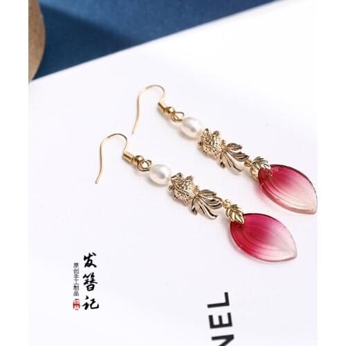 Antique Style Earrings Retro Chinese- Style Earrings Womens Long Tassels Earrings Chinese Clothing Cheongsam Accessories Ear