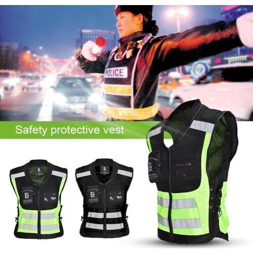 Safety Reflective Vest Ultra Light Comfortable Motorcycle Running Cycling Night Traffic Safety Sleeveless Jacket Wear Uniforms