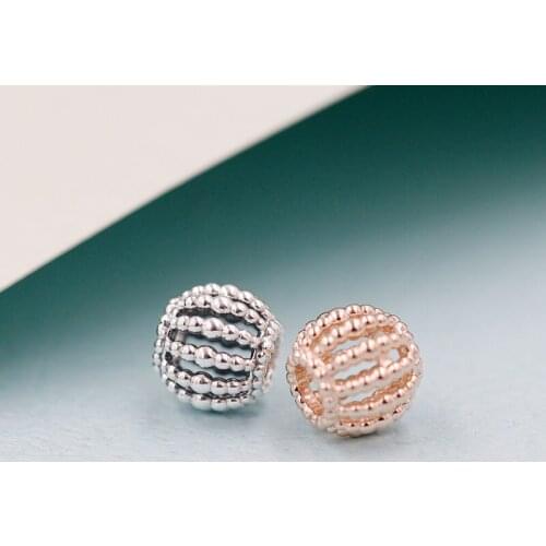 Valentines Day 100% 925 Sterling silver Beaded Openwork Charms fit Pan Bracelets Bangles DIY for Women Wholesale