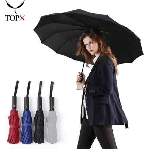 12K Strong Wind Resistant 3Folding Automatic Umbrella Business Rain Umbrellas Women Parasol Men Portable Big Umbrellas Paraguas