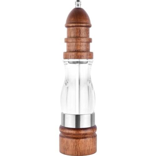 1PC Pepper Salt Mill Manual Wooden Pepper Grinder Shaker with Ceramic Grinding Mechanism for Home Kitchen Use