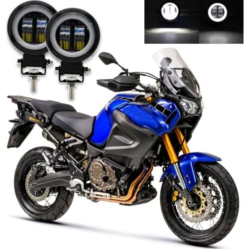 3 Inch 40W Waterproof Round LED Angel Eyes Light Bar 12V 24V 6500K white blueFor Motorcycle Offroad led Work Light