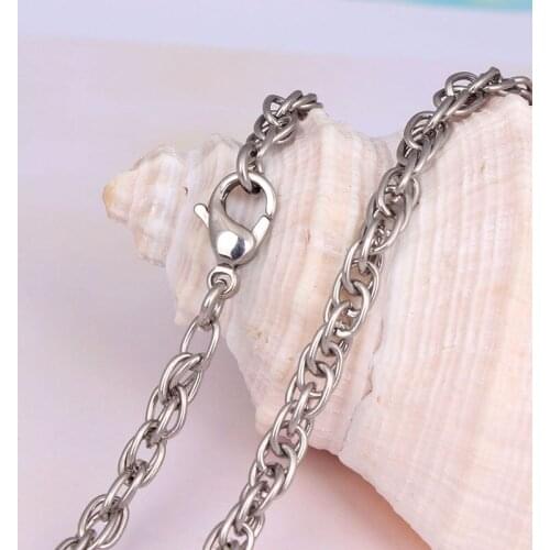 316 stainless steel 50cm circle round chain necklace linked chain gift wholesale 2016 fashion jewelry for men pendant necklace