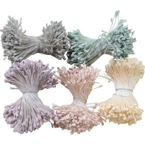 360Pcs Pearl Fake Flower Stamen Pistil for Cake Decoration Double Head DIY Wreath for flower making cake decorating trimming hat