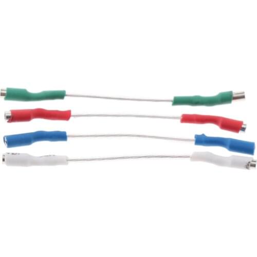 4 Pieces Headshell Leads, Phonograph Cartridge 4 Conductor Stereo Lead Wire Set