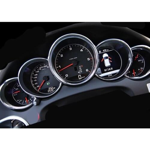 For Porsche 911 991 2011-2015 Silver Color Dashboard Meter Ring Cover Trim 5pcs