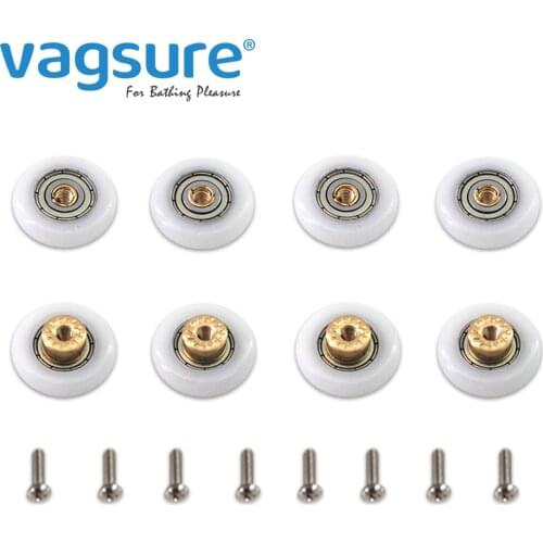 8pcs/lot Diameter 19/23/22mm/25mm/27mm Brass Bearing Door Runner Sliding Shower Door Roller Pulley Replacements