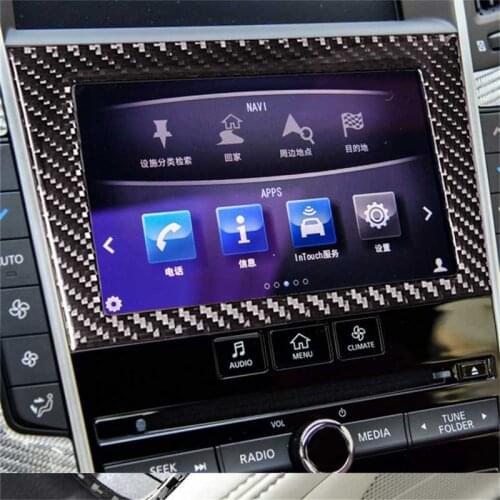 Car Center Console GPS Navigation Screen Frame Trim Cover Carbon Fiber Sticker Auto Accessories For Infiniti Q50 Q60 2013-2019