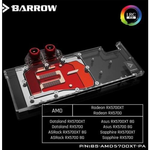 Barrow Full Cover Graphics Card Water Cooling Blocks,For AMD Founder Edition Radeon RX5700XT/RX5700 BS-AMD5700XT-PA