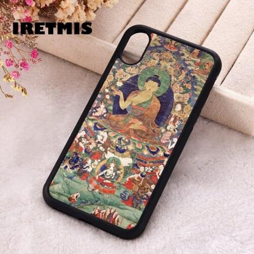 Iretmis 5 5S SE 2020 phone cover cases for iphone 6 6S 7 8 Plus X Xs Max XR 11 12 Mini Pro Soft Silicone TPU shakyamuni Buddha