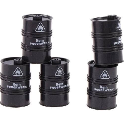 10Pcs Black Chemistry Oil Drum Building Block Diy Figures Guard Model Gift Toys