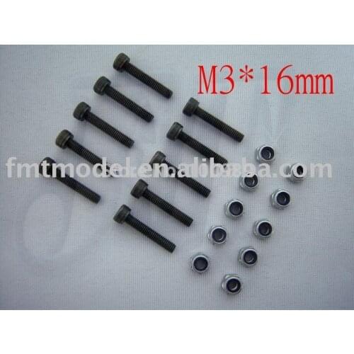 F01522 M3 x 16mm Nut & Screw, For Trex T-rex 450 main rotor holder Kit + FS