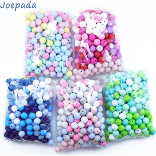 Joepeada 300Pcs/lots 12mm Round Silicone Teething Beads Food Grade Silicone Rodents For DIY Baby Teething Necklace Baby Teether