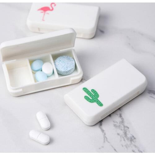 Pineapple Cactus Leaf Pattern Pill Box Medical Capsule Case Dispenser Medicine Boxes Mini Finger Ring Organizer Case