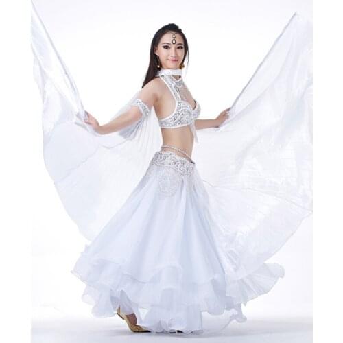 Stage Performance Props Dance Accessories 360 Degrees Wings with Sticks Non-slit Belly Dance Isis Wings Soft Silk Like Fabric