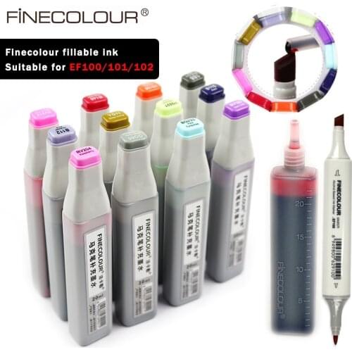 Finecolour EF900 Art Oily Alcohol Marker Ink 20ML EF100/101/102 Universal Replenishing/Supplement/Fillable Liquid Ink 480 Colors