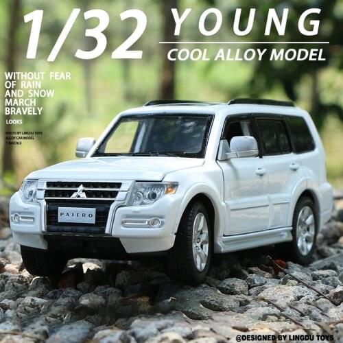 Nicce 1:32 Pajero V97 SUV Model Toy Car Alloy Die Cast Sound Light Steering Shock Aabsorber Off Road Toys Vehicle