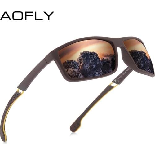 AOFLY DESIGN Fashion Polarized Men Sunglasses Square Frame Driving Sun Glasses Women Fishing Goggle Male zonnebril heren UV400