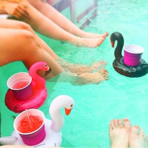 Rooxin Inflatable Drink Holder Swan Cup Holder Water Coaster Floating Drink Cup Holder for Swimming Pool Water Fun Beach Party
