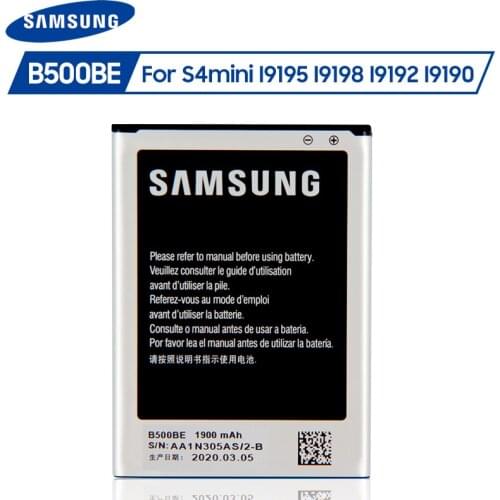 Original Samsung Battery B500BE B500AE For Samsung GALAXY S4 Mini I9190 I9192 I9195 I9198 S4Mini Battery 3 pins 1900mAh