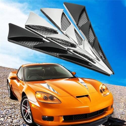A Pair Plating Car General Decorative Wind Nets Fake Air Vents Air Inlets Air Outlets Engine Hood Air Outlets Side Air Outlets