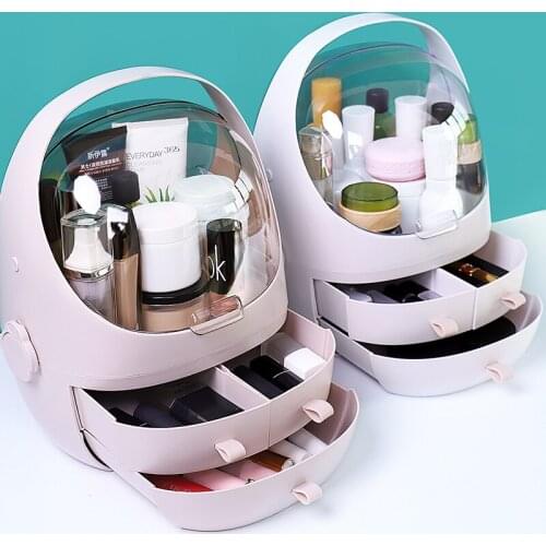 Plastic Cosmetic Drawer Makeup Organizer Jewelry Container Storage Box DIY Multi-layer Nail Casket Holder Bathroom Desktop Case
