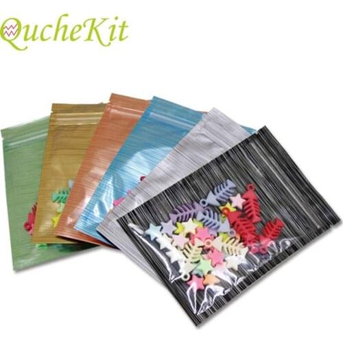 50/100pcs 5 Colors 12*8cm Flat Zip Lock Packaging Bag Food Sealing Storage Bag Powder Snack Ziplock Fridge Fresh Kitchen Pouch