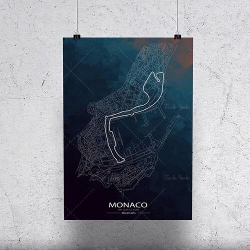 Monaco Race Track Print, Formula 1 Gift, Formula One Gifts, F1 Gifts, F1 Poster, Formula 1 Poster, Grand Prix Wall Art, Race Ci