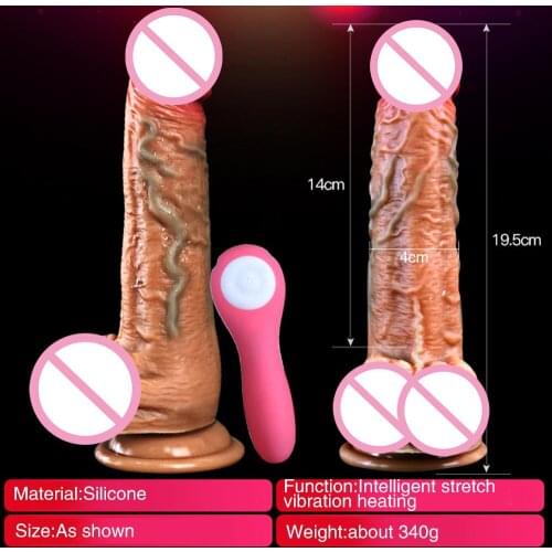 Remote Control Realistic Dildo Vibrator Heating Big Penis Suction Cup Dildo Soft Sex Adult Sex Toys for Women Masturbator YJ0126