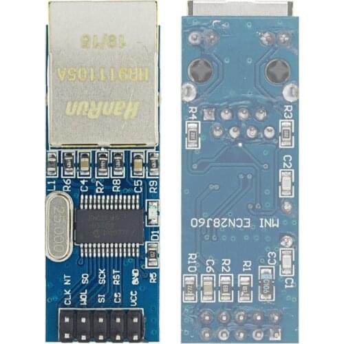 10pcs/lot mini ENC28J60 LAN Ethernet Network Board Module 25MHZ Crystal AVR 51 LPC 3.3V