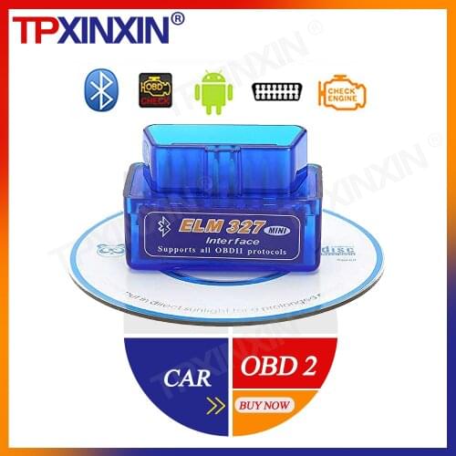 Super Mini Elm327 Bluetooth OBD 2 V1.5 Elm 327 V 1.5 Car Diagnostic-Tool Scanner Elm-327 OBDII Adapter Auto Diagnostic