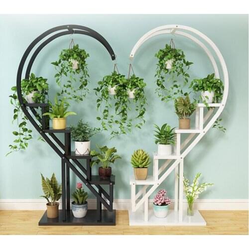 Heart-shaped circular flower shelf multilayer indoor living room simple modern love flower shelf online celebrity shelf balcony