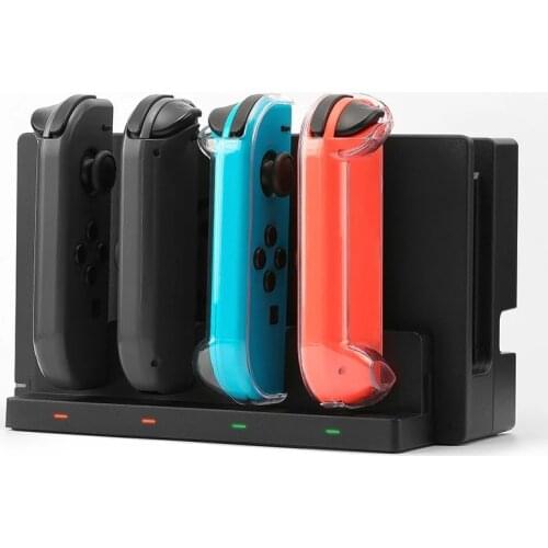 Gulikit NS25 4-Port LED Indicator Charger Dock Charging Station Stand Simultaneously for NS Switch 4 Joy Controller Pad Gamepad