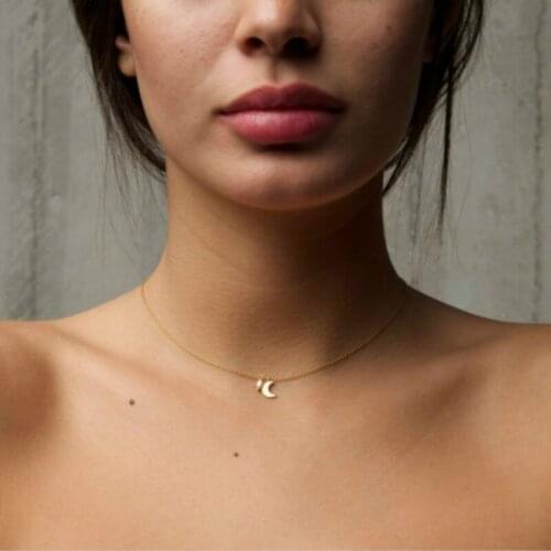 Moon Necklaces & Pendants 2017 Simple Gold Silver Color Chain Clavicle Chain Fashion Jewelry Colar Feminino Collier Ras Du Cou