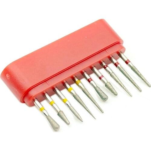 10pcs/set Dental Diamond Burs Drills High Speed Handpiece Polishing Whitening Tools 1.6mm Dental FG Burs Drill