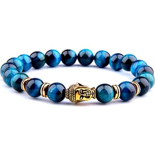 2021 Mens Bracelet Tiger Eye Bracelet Natural Healing Energy Polished Natural Bead Bracelet Elastic Pulse Ladies Jewelry