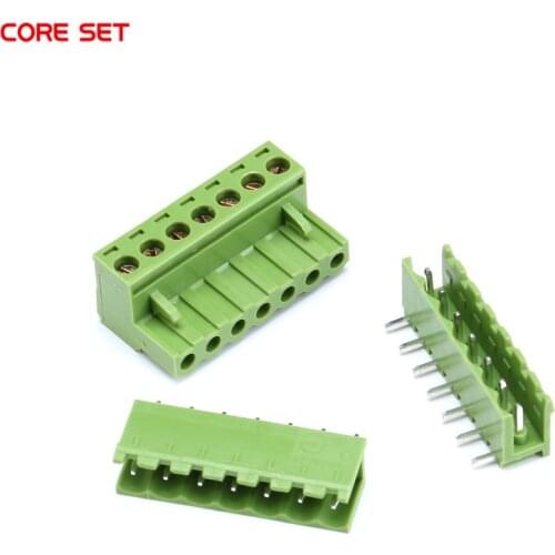 5sets 2P/3P/4P/5P/6P/7P/8P/9P/10P KF2EDGK Kit 300V 10A Pluggable Terminal Block Connector 5.08mm Pitch with 2 species socket